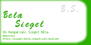 bela siegel business card